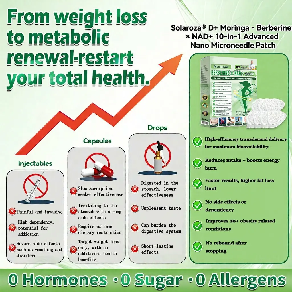 OFFICIAL
BRAND
๐ฟ๐๐ค๐ก๐๐ง๐ค๐ฏ๐ยฎ
๐Moringa & Berberine 10-IN-1 Advanced Nano Microneedle Patch (Once Daily, visible changes in 7 days) โ
Obesity, Diabetes, Sleep Apnea, And Joint Issues